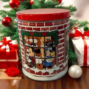 Walt Disney’s Christmas Carol Holiday Tin Mickey Minnie Donald collectible tin